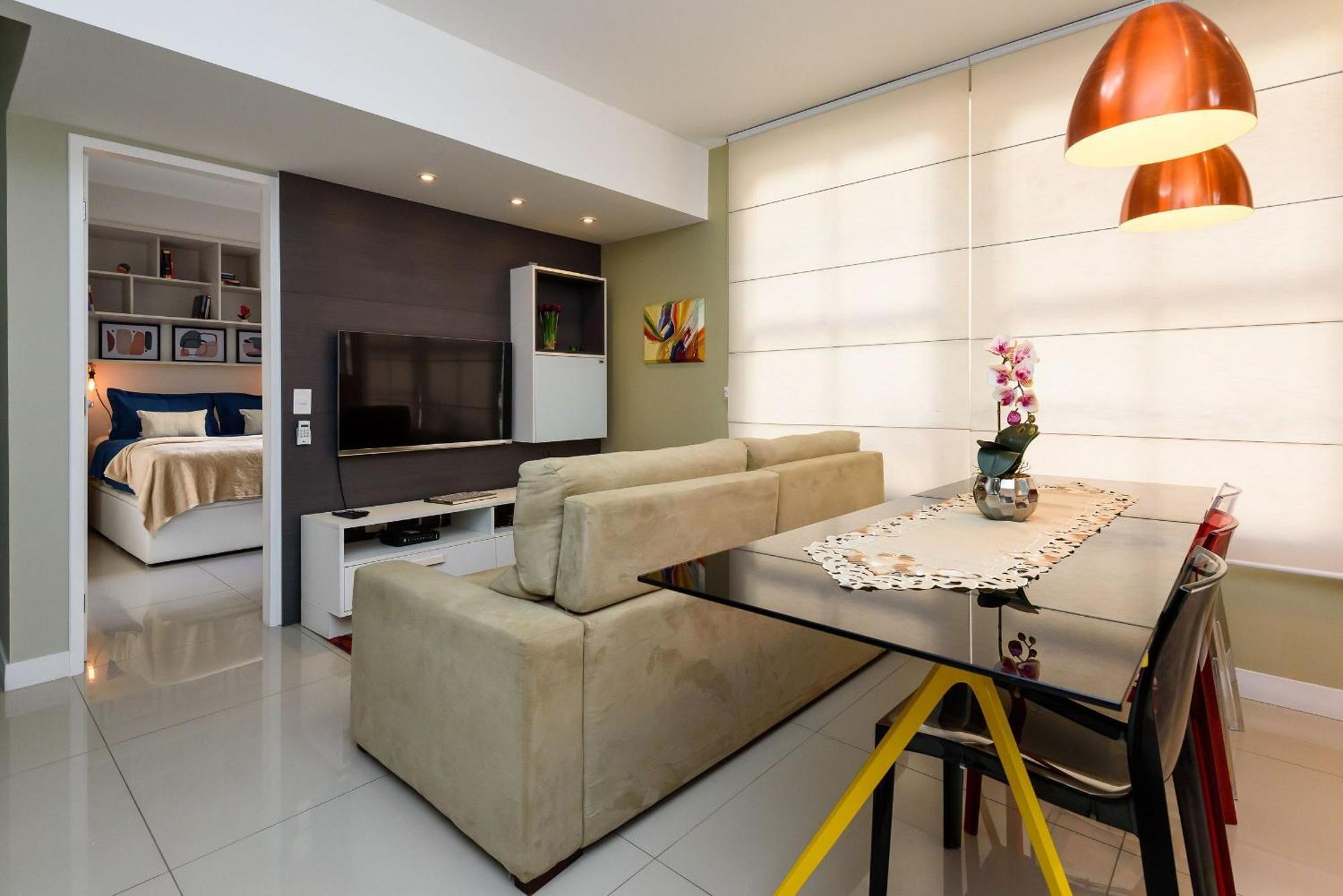 Apartamento Omar Do Rio: Moderna Qto&sala A 400m De La Playa De Copacabana, Con Internet 250mbps Y Smart Tv Río de Janeiro